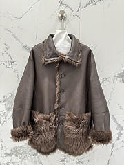 YSL | Leather Jacket In Brown - 1