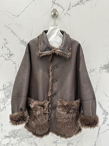 YSL | Leather Jacket In Brown