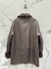 YSL | Leather Jacket In Brown - 4