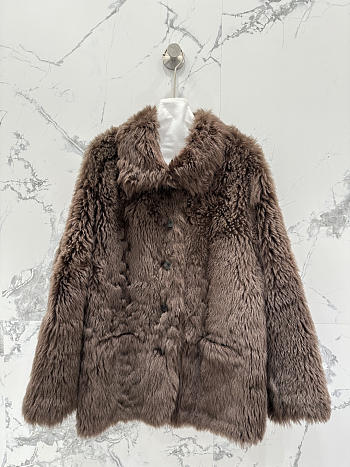 YSL | Tuscan Shearling Coat In Brown 