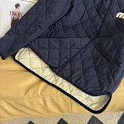 MIUMIU | Diamond Pattern Cotton-padded Jacket Navy Blue - 3