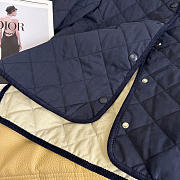 MIUMIU | Diamond Pattern Cotton-padded Jacket Navy Blue - 2