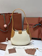 LORO PIANA | Small Bobbin Bag Calfskin White with Bran Color - 3