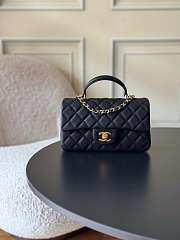 CHANEL | Caviar Mini Flap Bag With Top Handle (Black) - 1