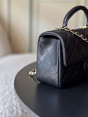 CHANEL | Caviar Mini Flap Bag With Top Handle (Black) - 5