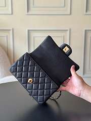 CHANEL | Caviar Mini Flap Bag With Top Handle (Black) - 4