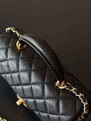 CHANEL | Caviar Mini Flap Bag With Top Handle (Black) - 3