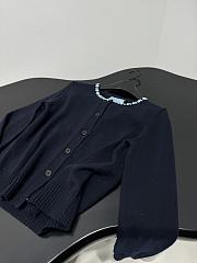 PRADA | Wool Rhinestone Crew Neck Cardigan Black - 6