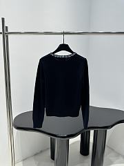 PRADA | Wool Rhinestone Crew Neck Cardigan Black - 4