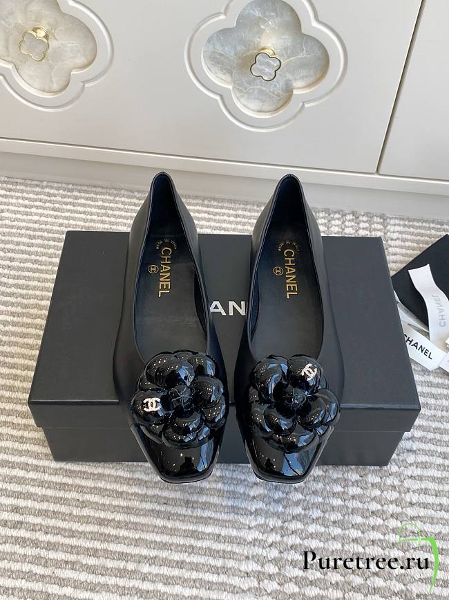 CHANEL | Camellia Flat Shoes In Black - 1