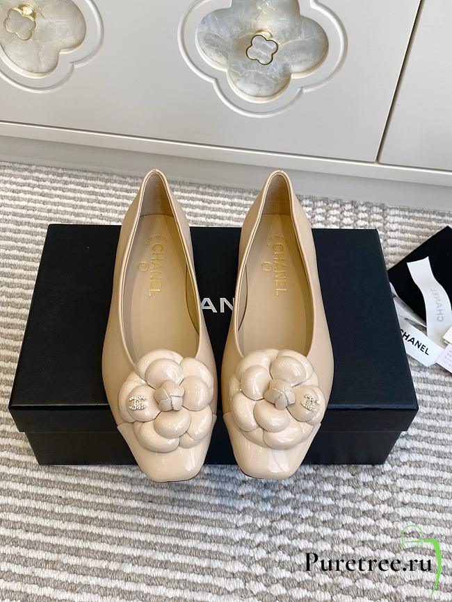 CHANEL | Camellia Flat Shoes In Beige - 1