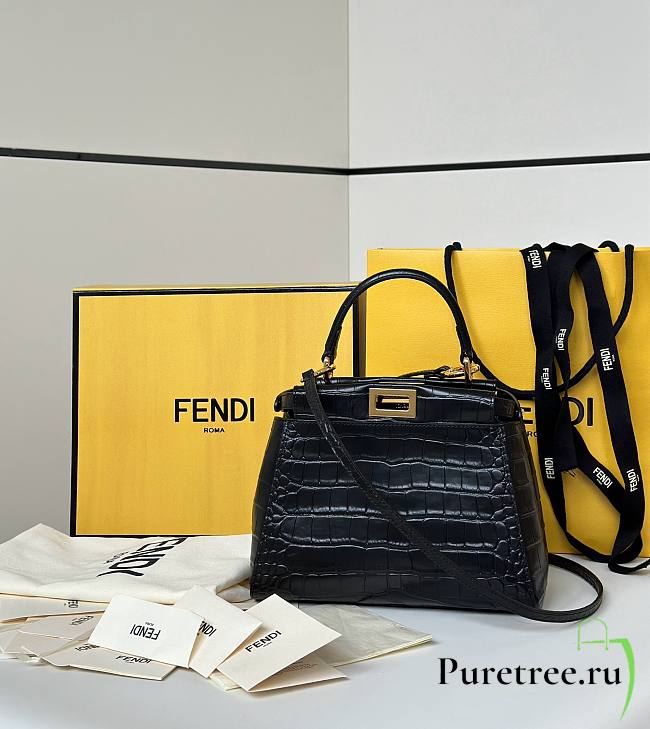 FENDI | Peekaboo Mini Precious skin Black - 1