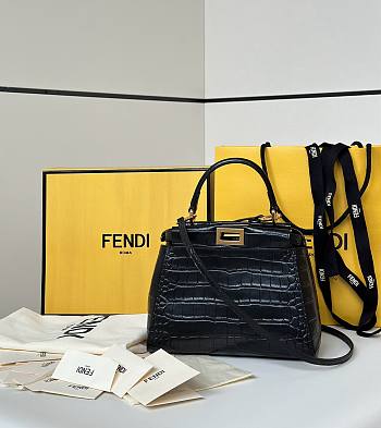 FENDI | Peekaboo Mini Precious skin Black