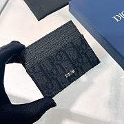DIOR | Oblique Jacquard Print Double Sided Flap Card Holder Black - 1