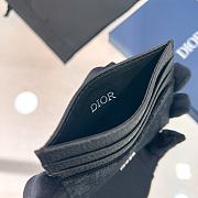 DIOR | Oblique Jacquard Print Double Sided Flap Card Holder Black - 4
