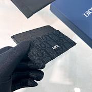 DIOR | Oblique Jacquard Print Double Sided Flap Card Holder Black - 2