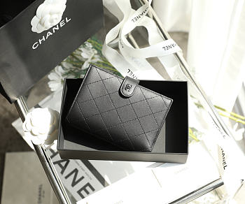 CHANEL | Snap-Button Passport Holder Black