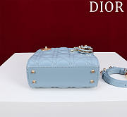DIOR | Lady Leather with Velvet In Blue Size 17*15*7cm - 5