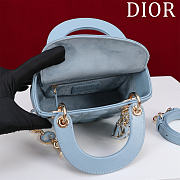 DIOR | Lady Leather with Velvet In Blue Size 17*15*7cm - 3
