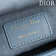 DIOR | Lady Leather with Velvet In Blue Size 17*15*7cm - 2