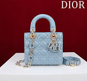 DIOR | Lady Leather with Velvet In Blue Size 20*16*8cm - 1