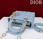 DIOR | Lady Leather with Velvet In Blue Size 20*16*8cm - 3