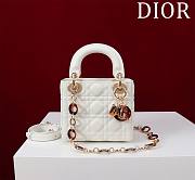 DIOR | Lady Leather with Velvet In White Size 17*15*7cm - 1