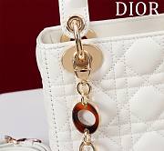 DIOR | Lady Leather with Velvet In White Size 17*15*7cm - 5