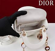 DIOR | Lady Leather with Velvet In White Size 17*15*7cm - 4