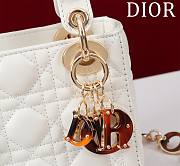 DIOR | Lady Leather with Velvet In White Size 17*15*7cm - 3
