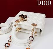DIOR | Lady Leather with Velvet In White Size 20*16*8cm - 6