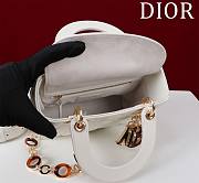DIOR | Lady Leather with Velvet In White Size 20*16*8cm - 5