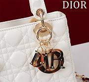 DIOR | Lady Leather with Velvet In White Size 20*16*8cm - 3