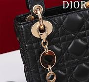 DIOR | Lady Leather with Velvet In Black Size 17*15*7cm - 6