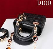 DIOR | Lady Leather with Velvet In Black Size 17*15*7cm - 5