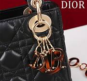 DIOR | Lady Leather with Velvet In Black Size 17*15*7cm - 4