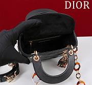 DIOR | Lady Leather with Velvet In Black Size 17*15*7cm - 3