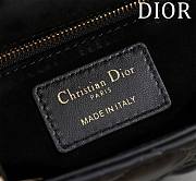 DIOR | Lady Leather with Velvet In Black Size 17*15*7cm - 2