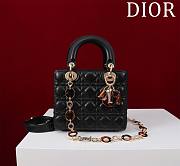 DIOR | Lady Leather with Velvet In Black Size 20*16*8cm - 1