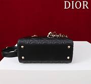 DIOR | Lady Leather with Velvet In Black Size 20*16*8cm - 6