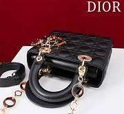 DIOR | Lady Leather with Velvet In Black Size 20*16*8cm - 4