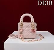 DIOR | Lady Leather with Velvet In Pink Size 17*15*7cm - 1