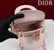 DIOR | Lady Leather with Velvet In Pink Size 17*15*7cm - 5