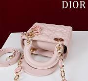 DIOR | Lady Leather with Velvet In Pink Size 17*15*7cm - 4