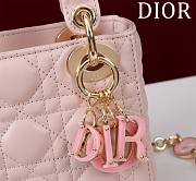 DIOR | Lady Leather with Velvet In Pink Size 17*15*7cm - 3