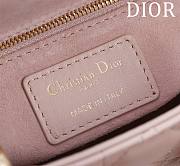 DIOR | Lady Leather with Velvet In Pink Size 17*15*7cm - 2