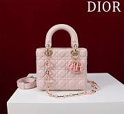 DIOR | Lady Leather with Velvet In Pink Size 20*16*8cm - 1