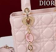 DIOR | Lady Leather with Velvet In Pink Size 20*16*8cm - 6