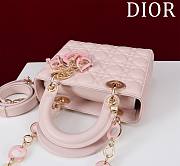 DIOR | Lady Leather with Velvet In Pink Size 20*16*8cm - 5