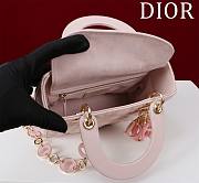 DIOR | Lady Leather with Velvet In Pink Size 20*16*8cm - 4